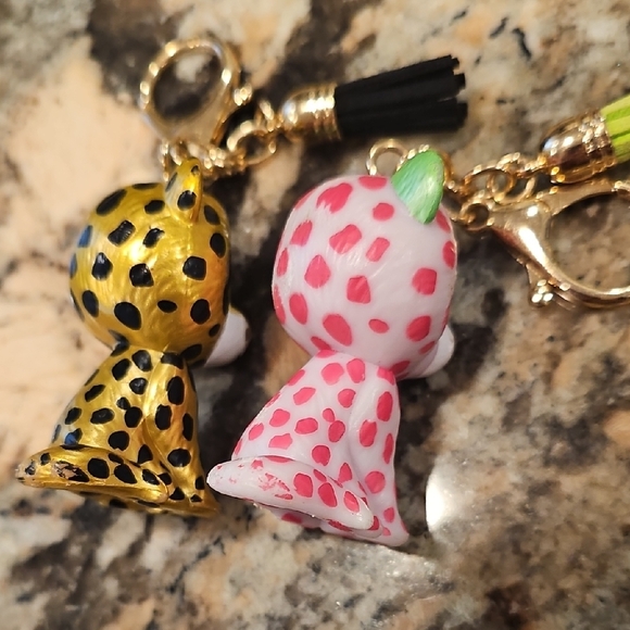 Ty Pink and Yellow Spotted Animal Keychain Set - Picture 6 of 7